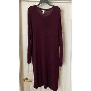 H&M Long Sleeve Dress - Deep Burgundy size XL